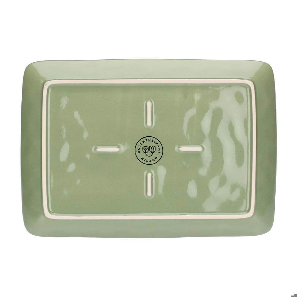 Rose & Tulipani Concerto Verde Oliva Tray 27cm